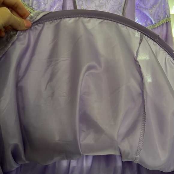 Girls Purple Velour Princess dress size small (7-8) NWOT. - Picture 6 of 11